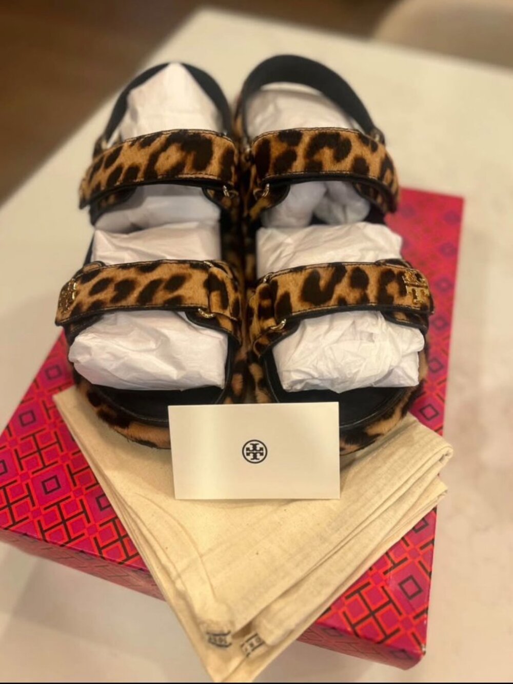 Tory Burch Kira Sport Sandal Classic Leopard 8 1/2 - Picture 4 of 5